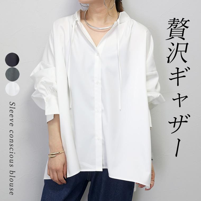 Aletta vita ブラウス シャツ 袖デザイン タック ドレープ Aletta vita ブラウス シャツ 袖デザイン タック ドレープ