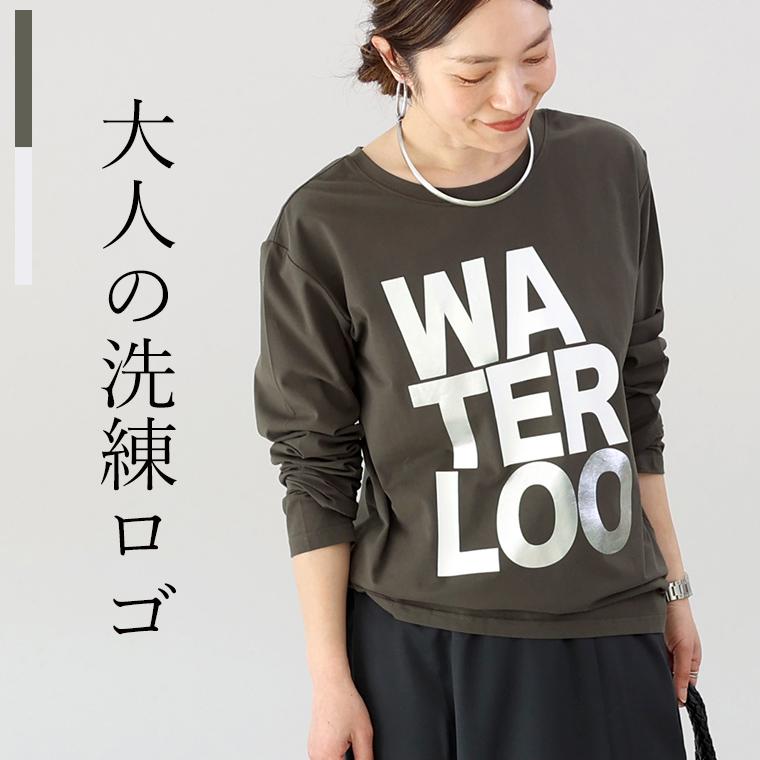 Aletta vita カットソー ロンT ロゴ 箔 シルバー バックロゴ Aletta vita カットソー ロンT ロゴ 箔 シルバー バックロゴ