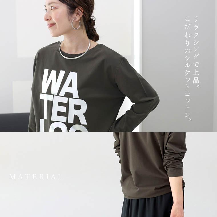 Aletta vita カットソー ロンT ロゴ 箔 シルバー バックロゴ Aletta vita カットソー ロンT ロゴ 箔 シルバー バックロゴ