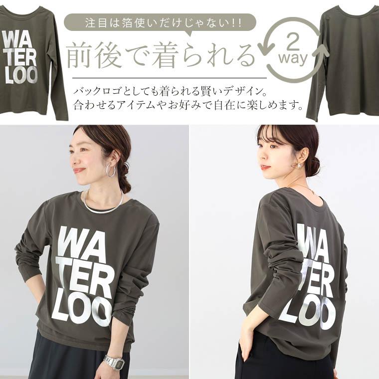Aletta vita カットソー ロンT ロゴ 箔 シルバー バックロゴ Aletta vita カットソー ロンT ロゴ 箔 シルバー バックロゴ