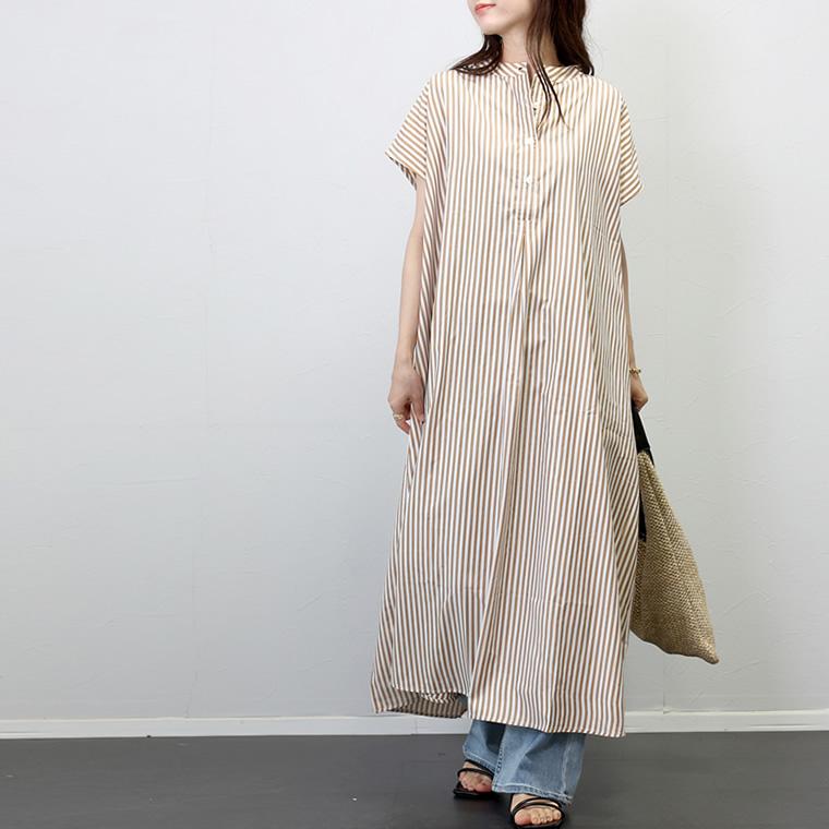 Aletta vita ワンピース シャツワンピ ロング バンドカラー Aletta vita ワンピース シャツワンピ ロング バンドカラー