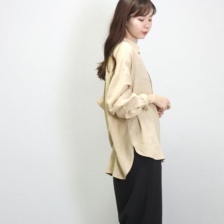 アーツアンドサイエンス / リネンシャツ 長袖 ベージュ 麻