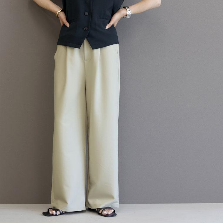 Aletta vita パンツ ボトム ストレート セミワイド ウエストゴム 夏 秋