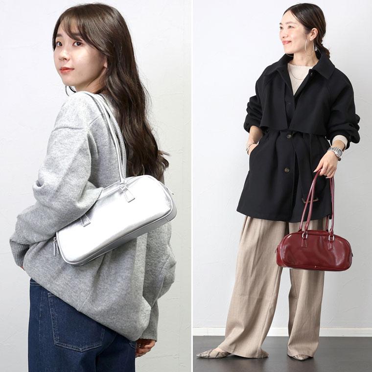 バッグ 鞄 ミニボストン ショルダー 2way 横長 フェイクレザー バッグ 鞄 ミニボストン ショルダー 2way 横長 フェイクレザー