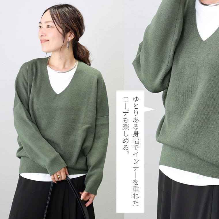 プルオーバー ニット 両Vネック ゴム編み ベーシック シンプル プルオーバー ニット 両Vネック ゴム編み ベーシック シンプル