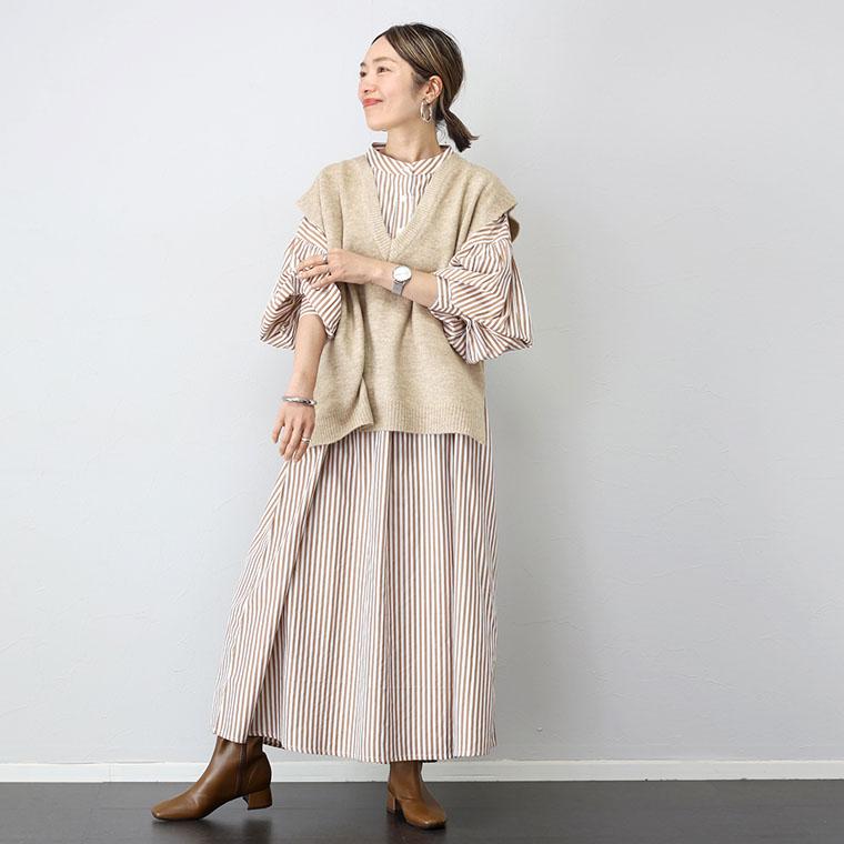 Aletta vita 爆買 ニット ベスト Vネック スリットネック