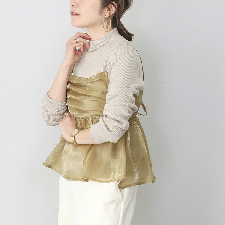 Aletta vita 爆買 キャミソール キャミ 艶 光沢 上品 プリーツ