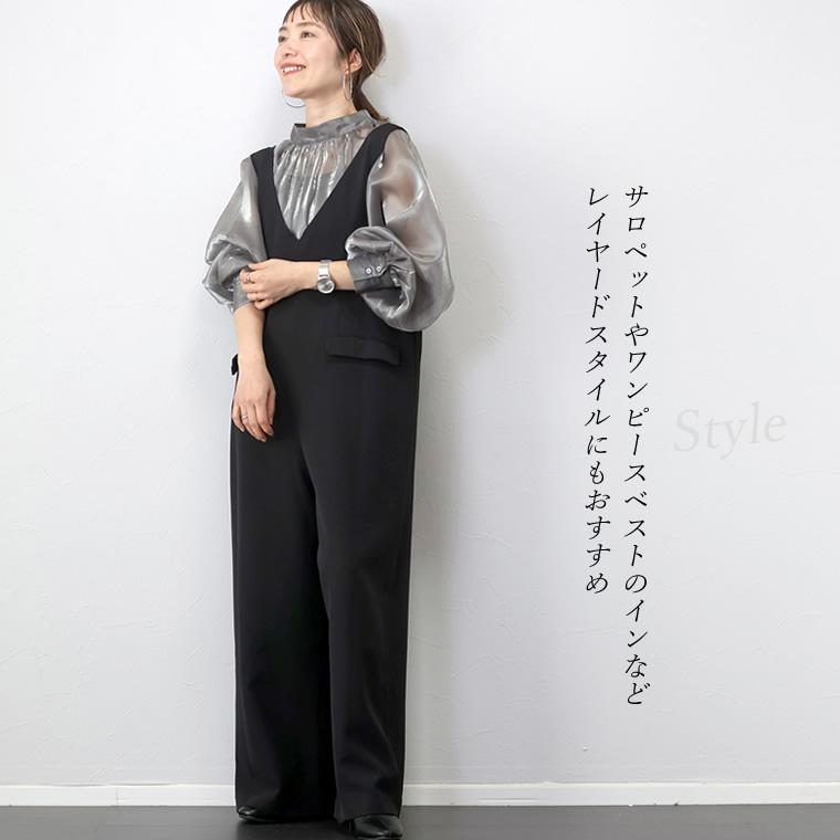 YONFA オーガンジータイブラウス ブラック Yonfa オーガンジータイブラウス (black)