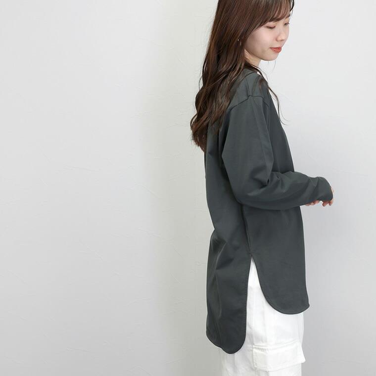 Aletta vita カットソー 重ね着 レイヤード スリット チュニック Aletta vita カットソー 重ね着 レイヤード スリット チュニック