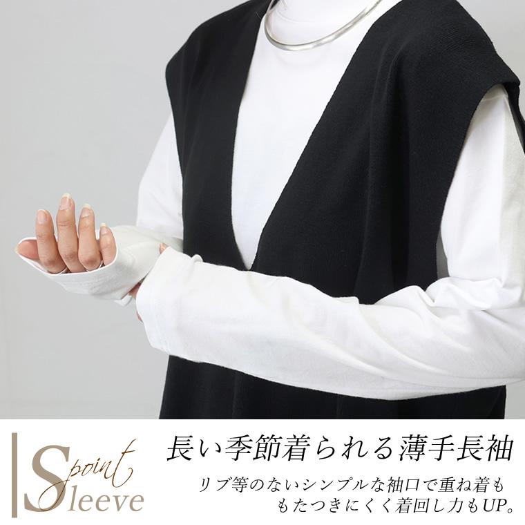 Aletta vita カットソー 重ね着 レイヤード スリット チュニック Aletta vita カットソー 重ね着 レイヤード スリット チュニック