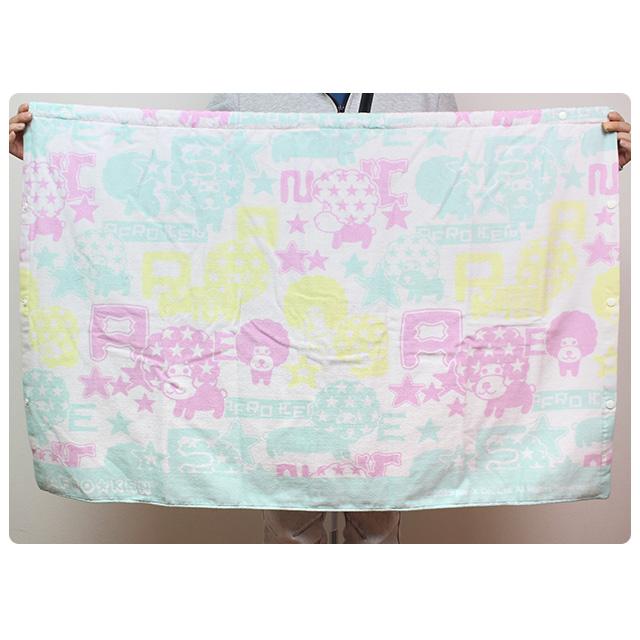 ラップタオル キッズ 70cm丈 アフロ犬 巻きタオル 子供 女の子 水泳