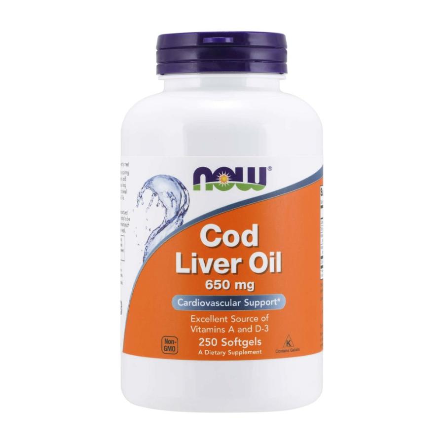 Huile De Foie De Morue Now Foods 650mg - 250 Softgels (gélules) - Complément Alimentaire US