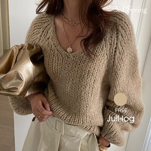 韓国 ファッション ニット レディース セーター 長袖アルパカ混紡ボリュームニット 秋冬 Jul 19n 011 3rd Spring 通販 Yahoo ショッピング