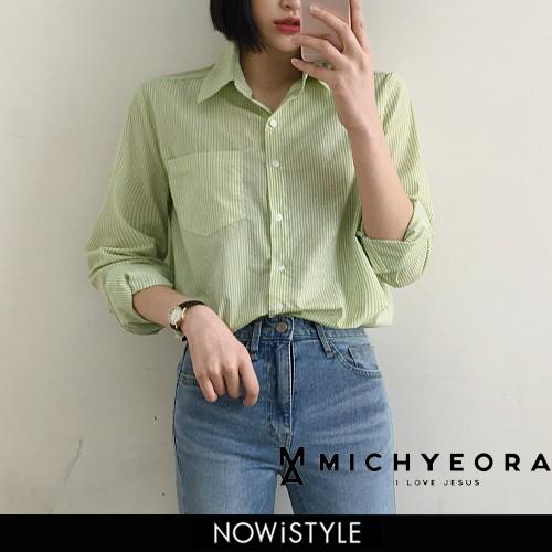 韓国 ファッション ブラウス レディース オフィス 長袖 パステルストライプ3 Mh 18b 013 3rd Spring 通販 Yahoo ショッピング