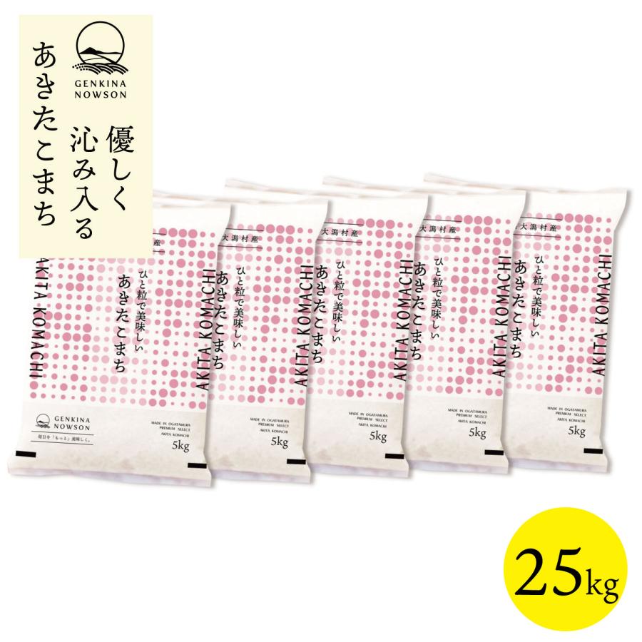 あきたこまち 25kg 送料無料 脱気包装5kg×5袋 選べる精米（白米／無