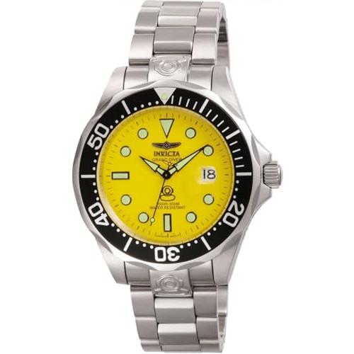 【並行輸入品】Invicta 3048 メンズ自動グランドダイバー　イエローダイヤルステンレススティールウォッチ Invicta Men's 3の画像