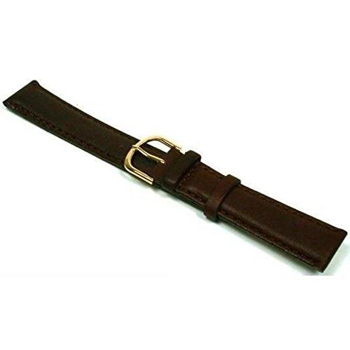 【並行輸入品】 FindingKing Watch Band Brown Leather Padded Smooth Calf 18mm Parの画像