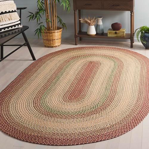 【並行輸入品】 SAFAVIEH Washable Rug Outdoor Braided Collection 4' x 6' Oval，_1