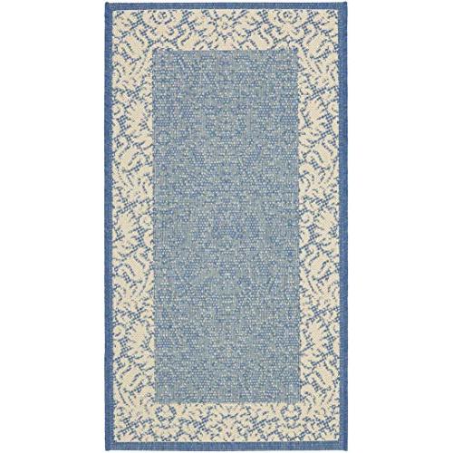 【並行輸入品】 SAFAVIEH Courtyard Collection Accent Rug 2' x 3'7"， Blue & Nat_1