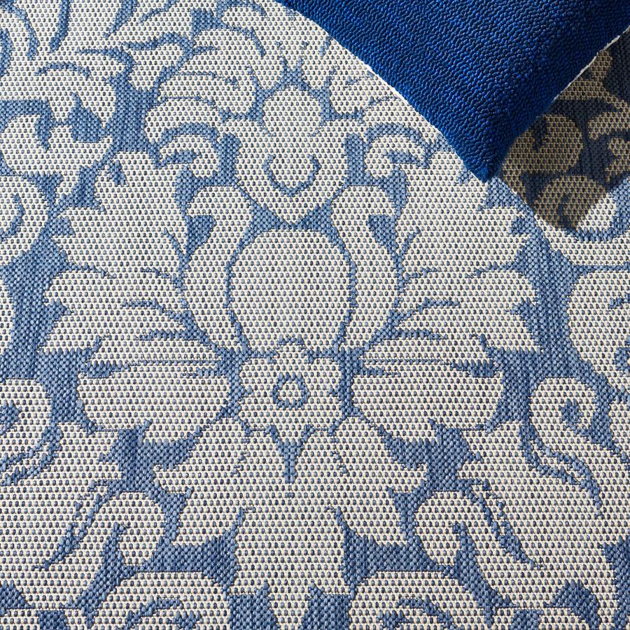 【並行輸入品】 SAFAVIEH Courtyard Collection Accent Rug 2' x 3'7"， Blue & Nat_6