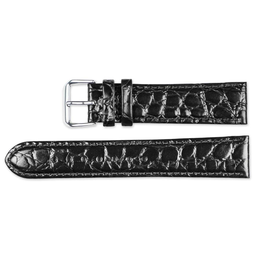 【並行輸入品】Alligator Grainバンドブラック18 mm Longウォッチバンド   by deBeer deBeer Alligaの画像
