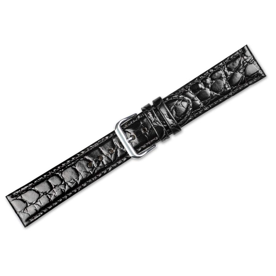 【並行輸入品】Alligator Grainバンドブラック18 mm Longウォッチバンド   by deBeer deBeer Alligaの画像