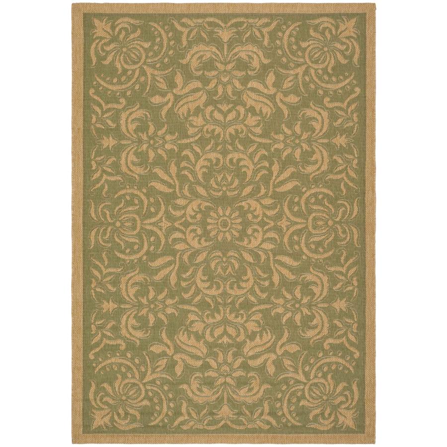 【並行輸入品】SAFAVIEH コートヤードコレクション 2フィート3インチ x 10フィート グリーン/ナチュラル CY6634 屋内/屋外
