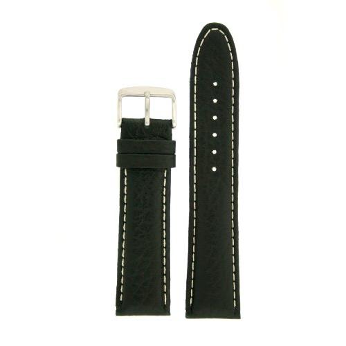 【並行輸入品】Tech Swiss 極厚手パッド入り時計バンド 本革 ブラック 20mm ホワイトステッチ Tech Swiss 20mm Pa_1