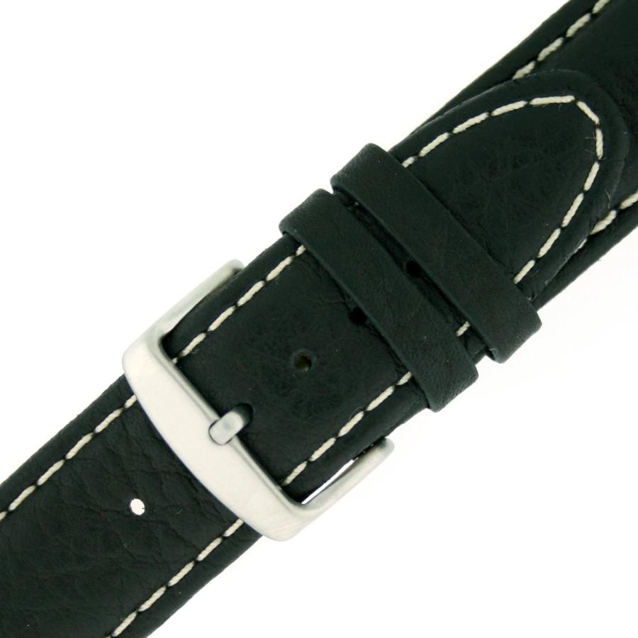 【並行輸入品】Tech Swiss 極厚手パッド入り時計バンド 本革 ブラック 20mm ホワイトステッチ Tech Swiss 20mm Pa_6