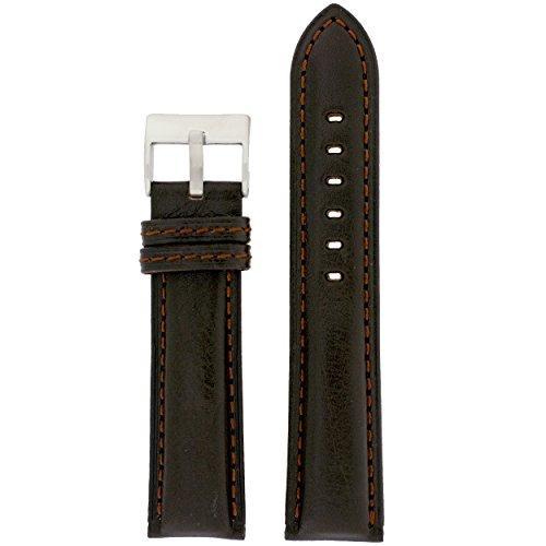 【並行輸入品】Extra Thick Padded時計バンド本革ダークブラウン22ミリメートルTechスイス Tech Swiss Extra_1