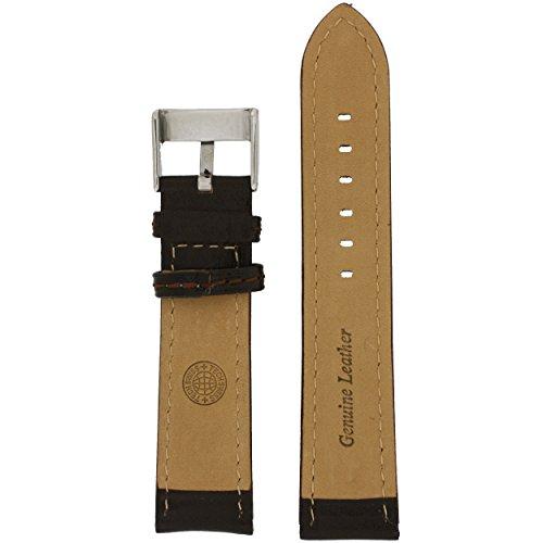 【並行輸入品】Extra Thick Padded時計バンド本革ダークブラウン22ミリメートルTechスイス Tech Swiss Extra_4