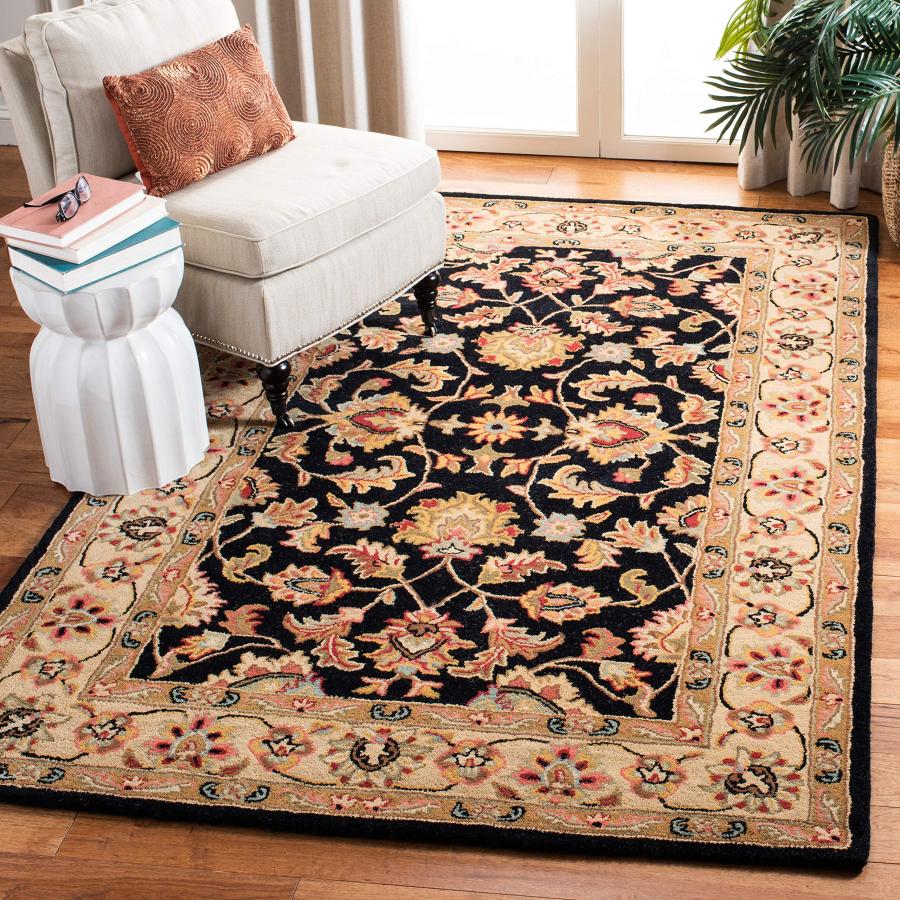 【並行輸入品】 SAFAVIEH Heritage Collection Accent Rug 3' x 5'， Black & Beige_2