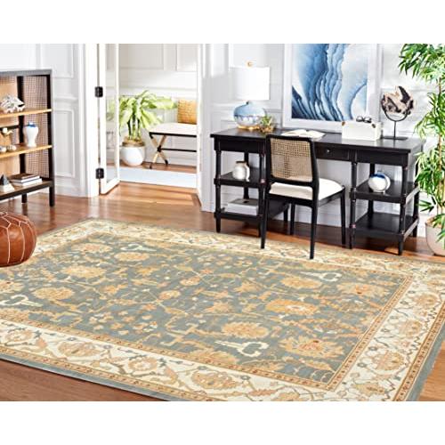 【並行輸入品】 SAFAVIEH Heirloom Collection Area Rug 5'3" x 7'6"， Blue & Crem_1