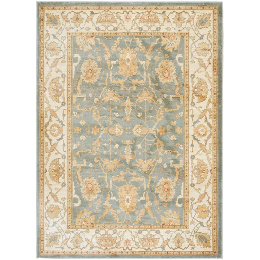 【並行輸入品】 SAFAVIEH Heirloom Collection Area Rug 5'3" x 7'6"， Blue & Crem_3