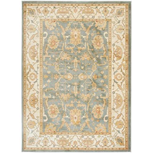 【並行輸入品】 SAFAVIEH Heirloom Collection Area Rug 5'3" x 7'6"， Blue & Crem_4