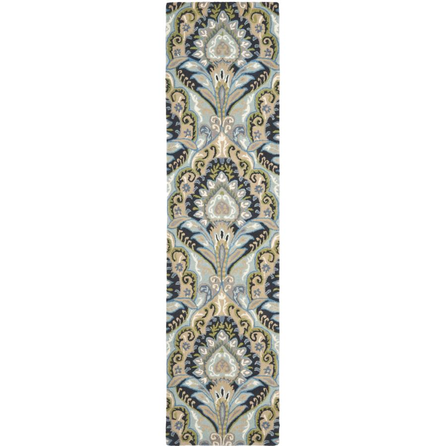 【並行輸入品】 SAFAVIEH Wyndham Collection Runner Rug 2'3" x 9'， Blue & Multi_3