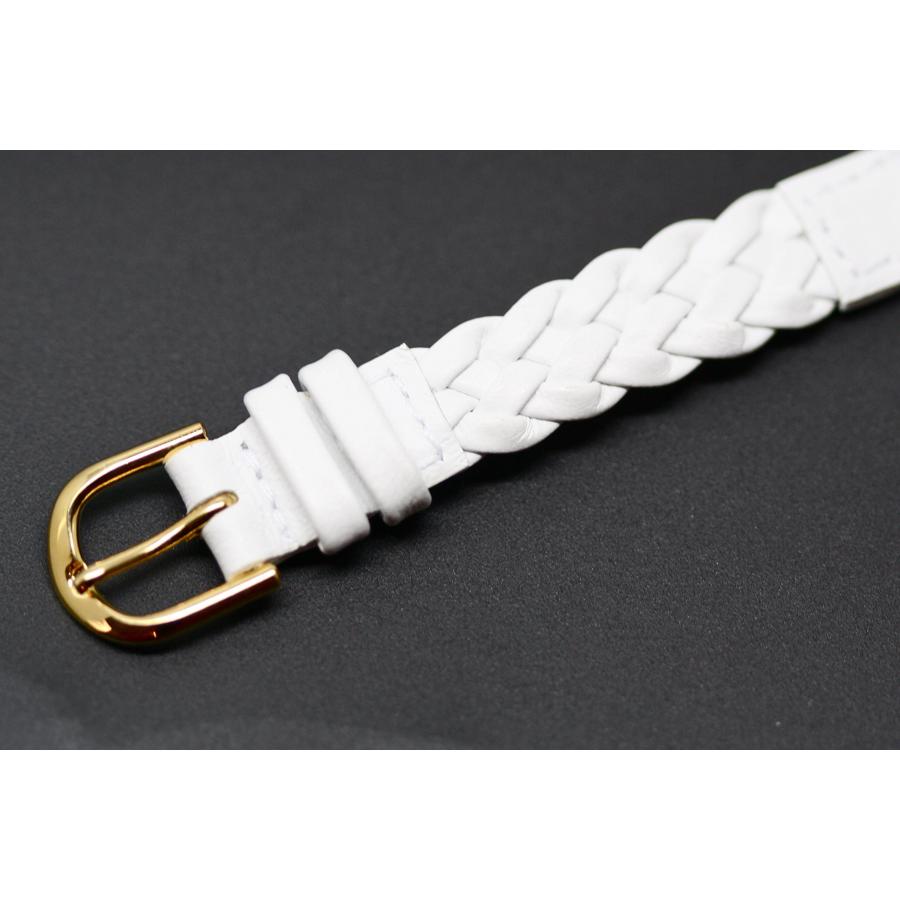 【並行輸入品】 10MM White V Braided Western Leather Watch Band Strapの画像