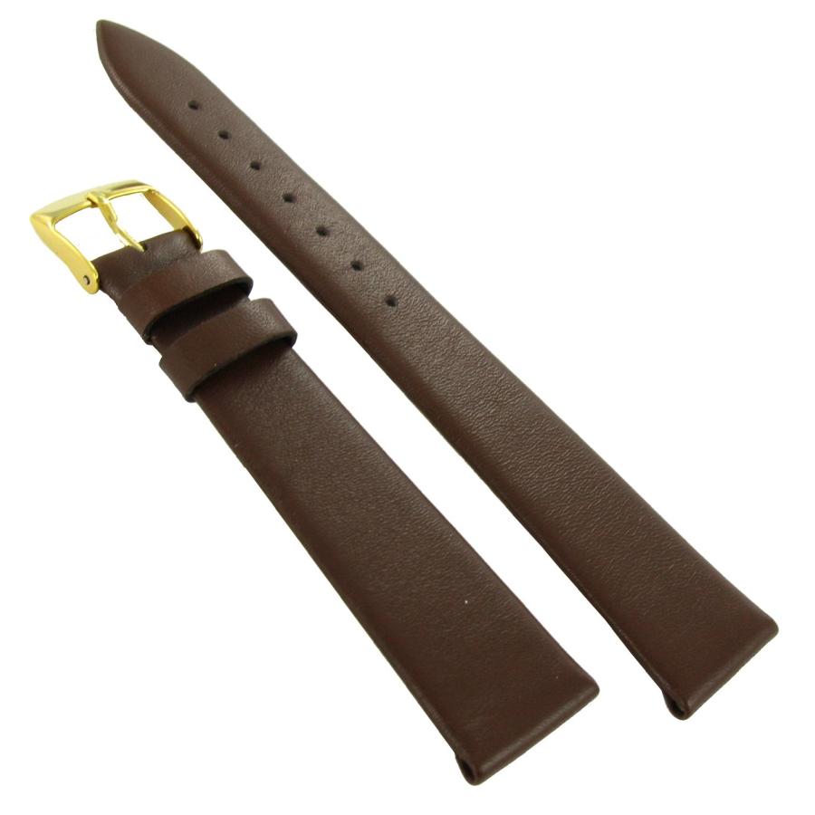 【並行輸入品】16 mm MorellatoブラウンGenuine CalfskinレザーフラットWatch Band Regular Moreの画像