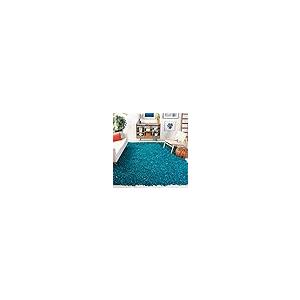 【並行輸入品】 SAFAVIEH Leather Shag Collection Accent Rug 4' x 6'， Light Blu_2