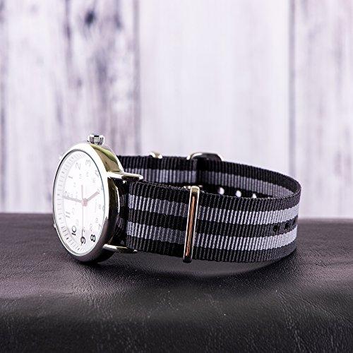 【並行輸入品】Clockwork SynergyクラシックNATO   26 mmブラック&グレーナイロンNATO時計ベルトバンド Clockwの画像