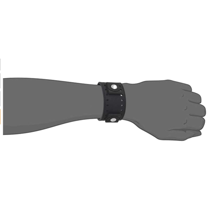 【並行輸入品】 REV Crazy Horse Leather Strap Lug Width Wide Black Cuff Watch Ba_9