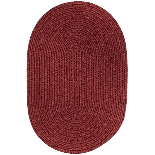 【並行輸入品】 Rhody Rug Solid Poly S005 Colonial Red 4' x 6' Oval Braided Ar_1