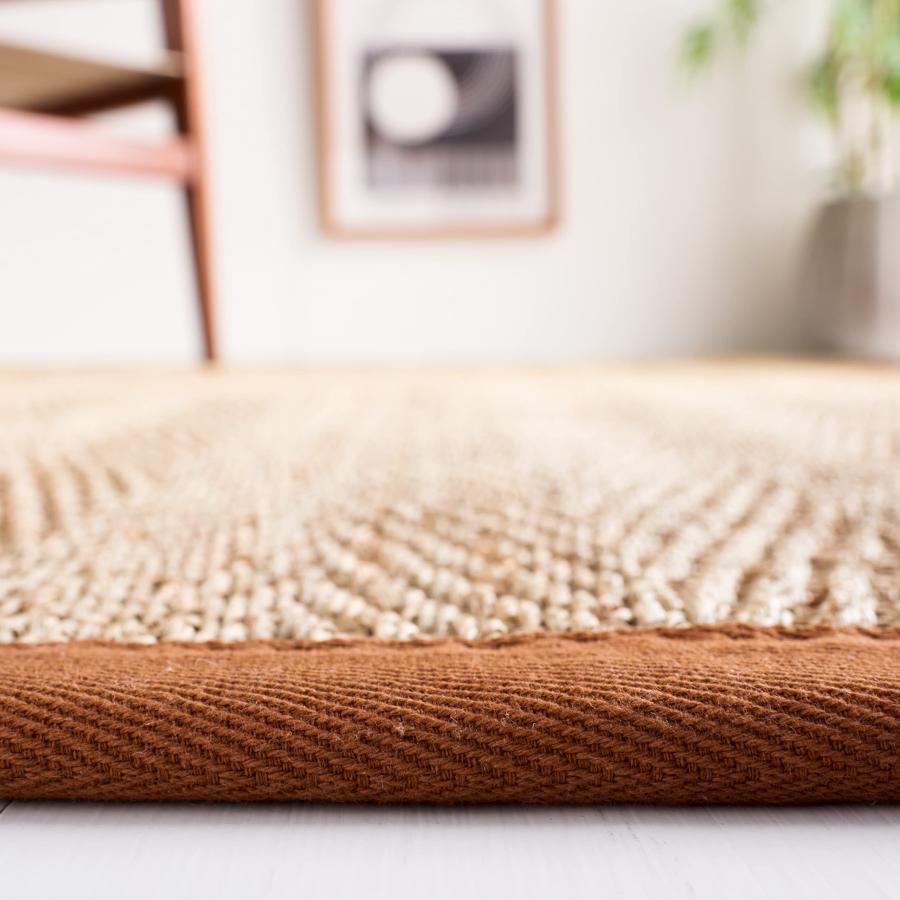 【並行輸入品】Safavieh Natural Fiber Collection NF115P Herringbone Round Area R_6