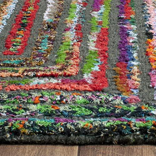 【並行輸入品】Safavieh Nantucket Collection NAN609A Handmade Abstract Charcoal_7