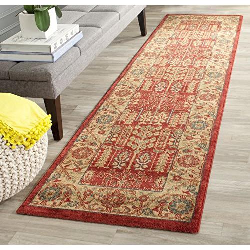 【並行輸入品】SAFAVIEH Mahal Collection ランナーラグ 2フィート2インチ x 8フィート レッド&ナチュラル 伝統_1