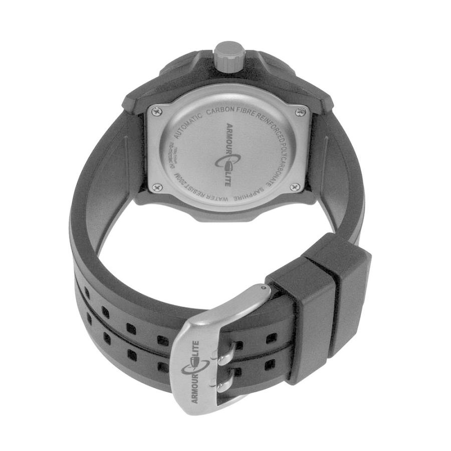 【並行輸入品】Armourlite Caliber Series Automatic Whitダイヤル腕時計   ブラックラバーバンドal121の画像