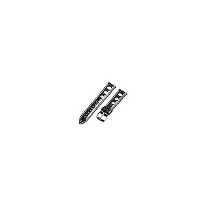 【並行輸入品】18 mm Rally 3 holeクロコブラック/ホワイトレザーInterchangeable交換用時計バンドストラップ Cloの画像