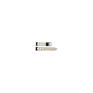 【並行輸入品】18 mm Rally 3 holeクロコブラック/ホワイトレザーInterchangeable交換用時計バンドストラップ Cloの画像