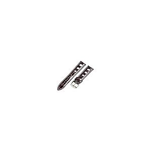 【並行輸入品】20 mm Rally 3 holeクロコブラウン/ホワイトレザーInterchangeable交換用時計バンドストラップ Cloの画像