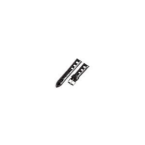 【並行輸入品】24 mm Rally 3 holeクロコブラック/レッドレザーInterchangeable交換用時計バンドストラップ Clocの画像